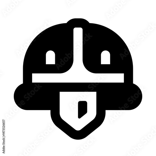 Helmet Simple Glyph Icon. Single icon, glyph vector icon