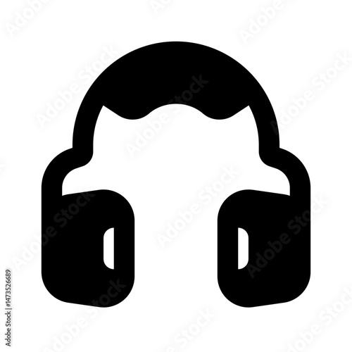 Hearing Protection Simple Glyph Icon. Single icon, glyph vector icon