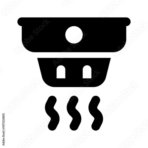 Smoke Detector Simple Glyph Icon. Single icon, glyph vector icon