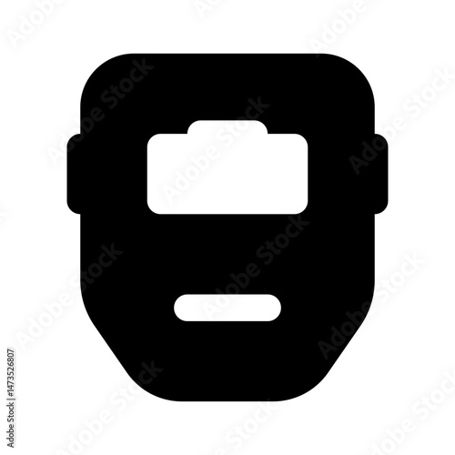 Welding Mask Simple Glyph Icon. Single icon, glyph vector icon