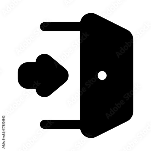Emergency Exit Simple Glyph Icon. Single icon, glyph vector icon