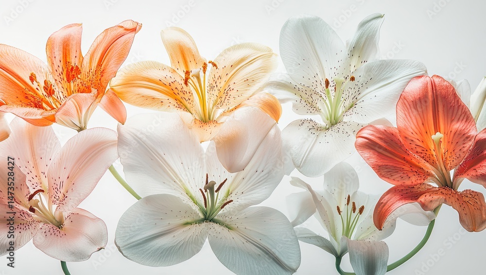 Fototapeta premium Delicate Lilies in Soft Hues (1)