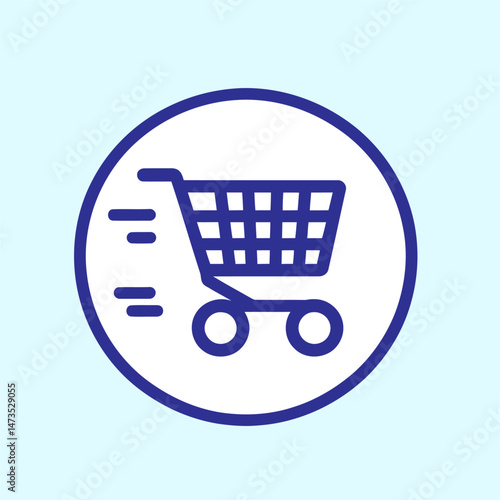 Shopping Cart Icon in Circle . Perfect for e-commerce, online shopping, and retail-related designs.