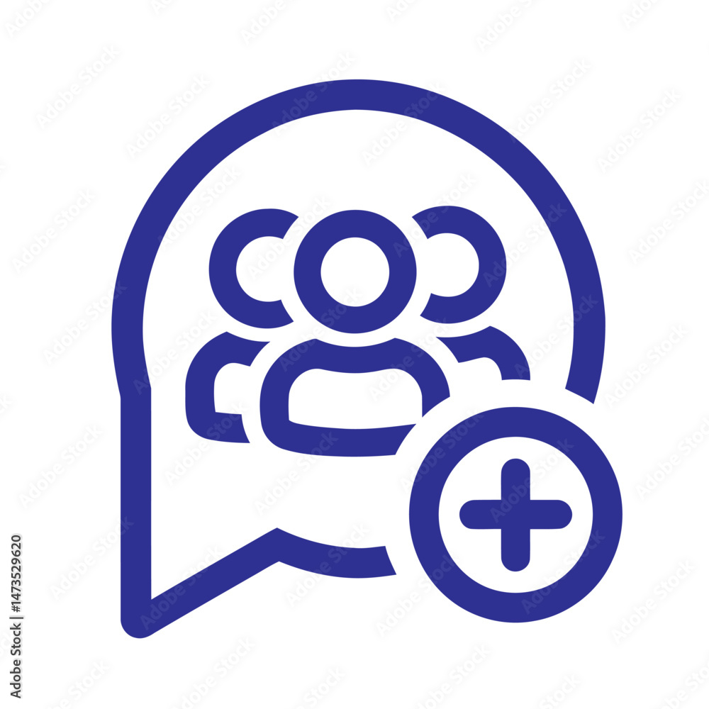 Add Friends Icon vector illustration. Featuring a speech bubble. Indicating adding friends or contacts. Add Friends Icon vector illustration. Featuring a speech bubble. Indicating adding friends or contacts.