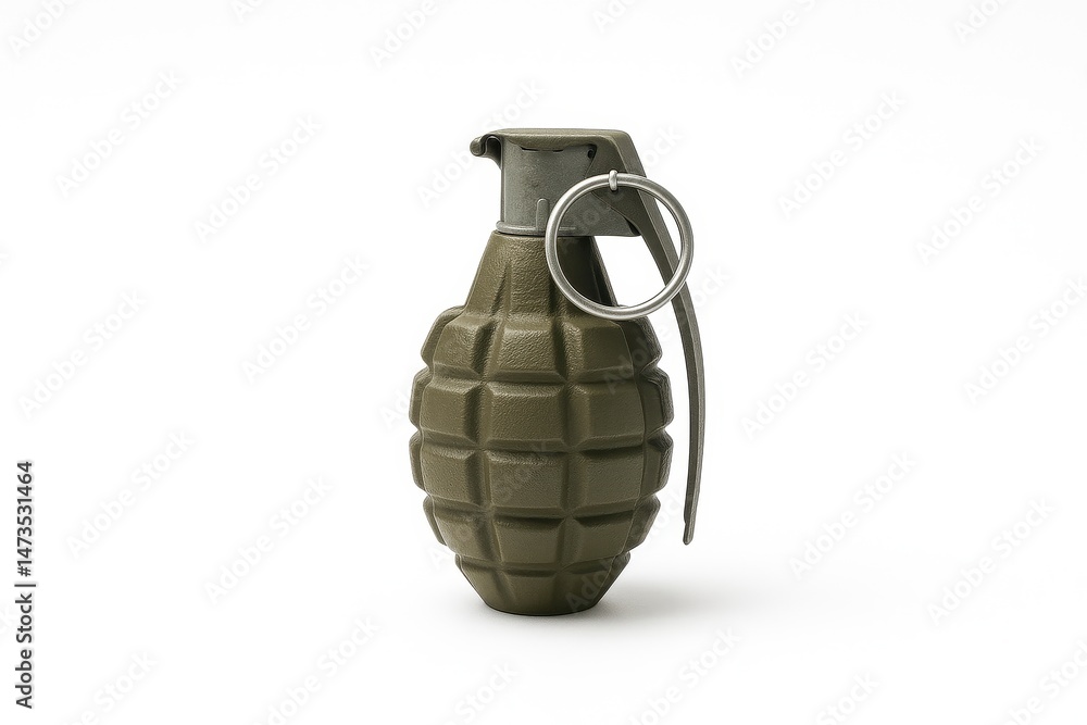 Fragmentation grenade, military explosive weapon Fragmentation grenade, military explosive weapon