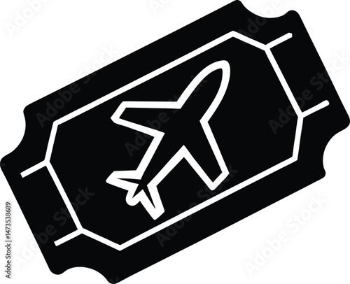 airplane ticket icon logo silhouette icon vector illustration
