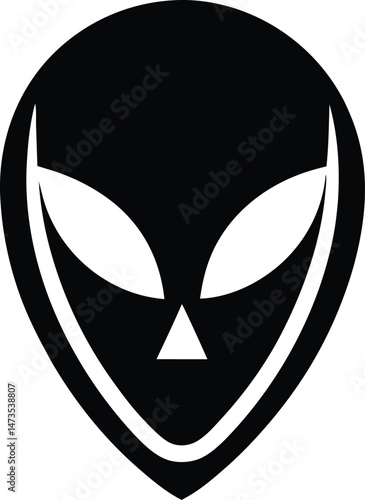 alien head icon logo silhouette icon vector illustration