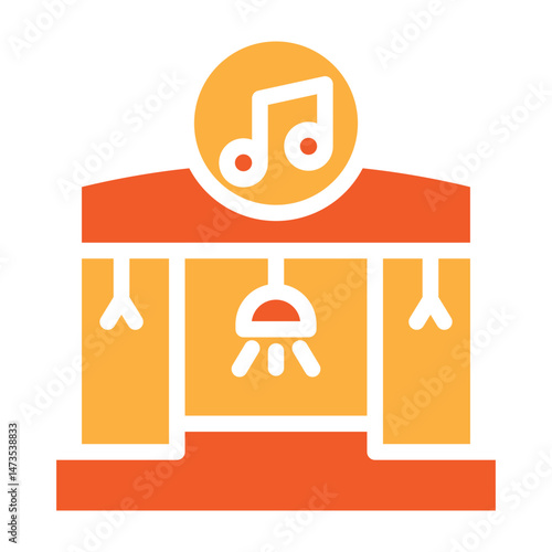Rap Concert Stage   Vector Glyph Two Colors Icon Design