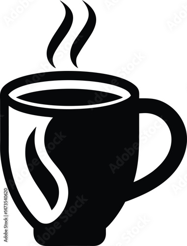 coffee mug logo silhouette icon vector illustration