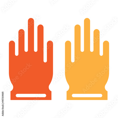 Beekeeper Gloves Vector Glyph Two Colors Icon Design