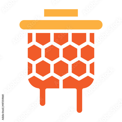 Bee Frame Vector Glyph Two Colors Icon Design