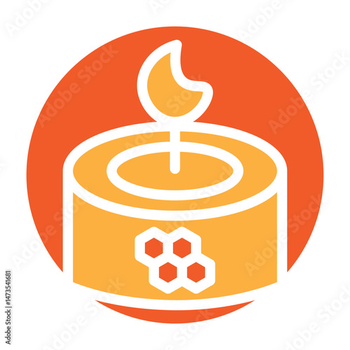 Beeswax Candle Vector Glyph Two Colors Icon Design