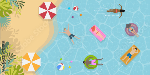 A Fun Day at the Pool Enjoying Summer Relaxation and Playtime with Family and Friends