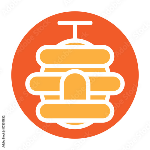 Beehive Entrance Vector Glyph Two Colors Icon Design