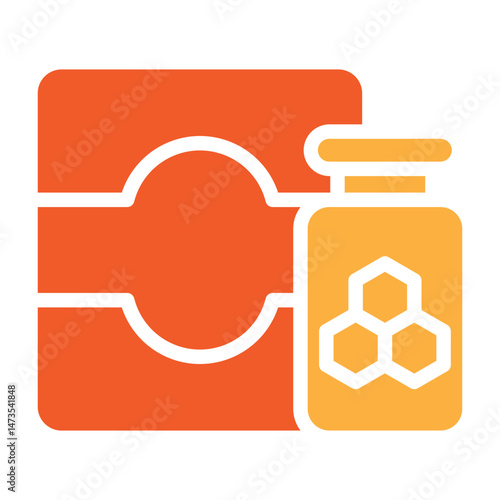 Honey Label Vector Glyph Two Colors Icon Design