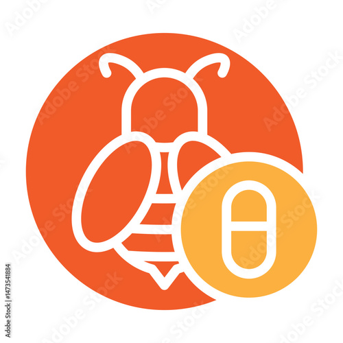 Bee Sting First Aid Vector Glyph Two Colors Icon Design