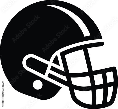 football helmet logo silhouette icon vector illustration