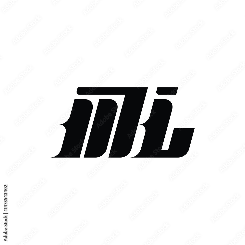 Fototapeta premium ML monogram logo design letter text name symbol monochrome logotype alphabet character simple logo