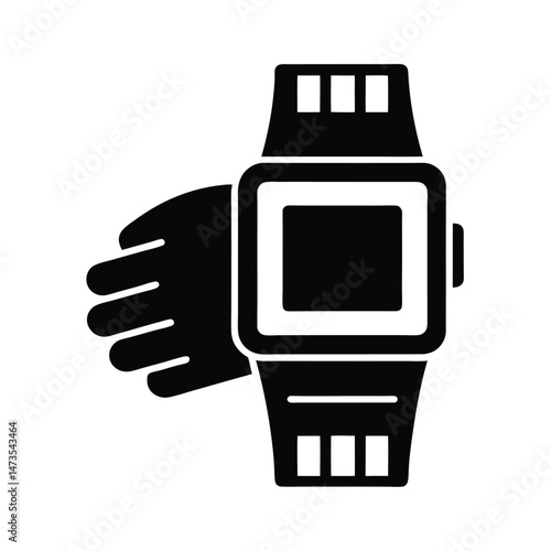 futuristic wrist communicator black silhouette