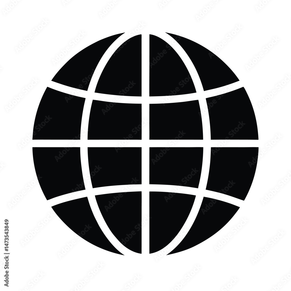 global grid sphere black silhouette global grid sphere black silhouette