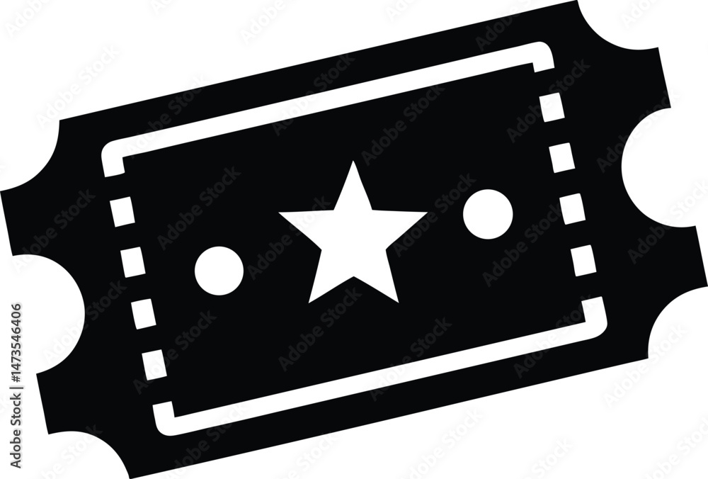 Obraz premium movie ticket logo icon vector illustration