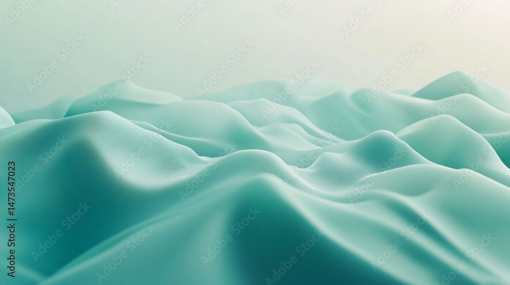 Obraz premium Soft flowing blue silk fabric with elegant waves and a luxurious smooth texture