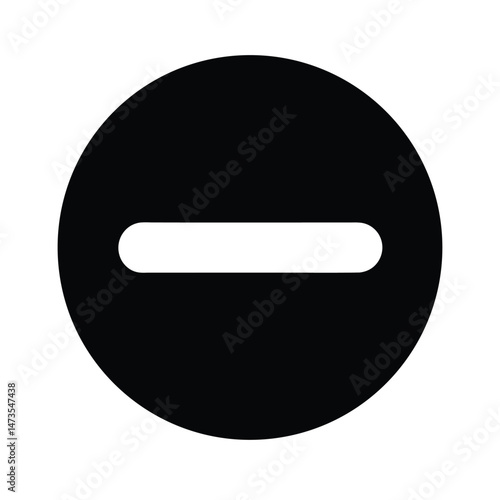 remove minus sign black silhouette