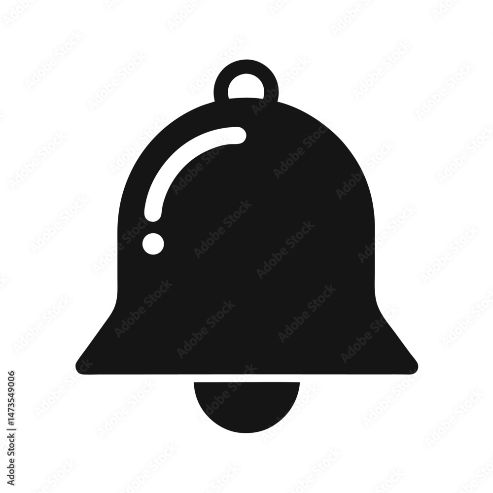 Naklejka premium social media notification bell black silhouette