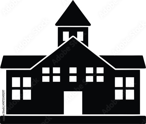 School Building Logo Icon Vector Illustration