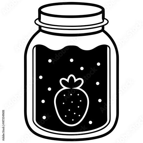 Pickled Veggie Jar Icon - Clean Line Vector Art