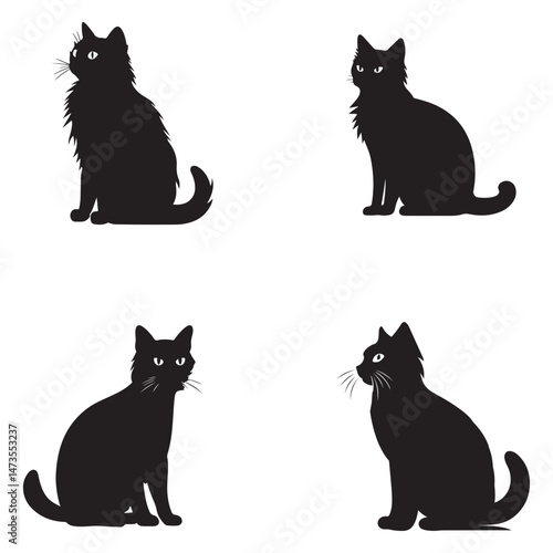 Calico Silhouette Clipart Set