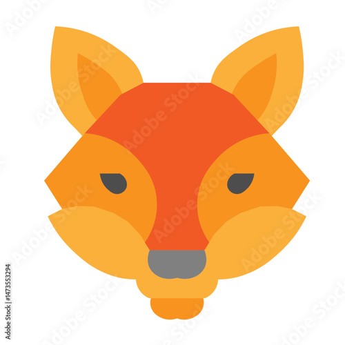 Fox Head Vector Flat Icon Design