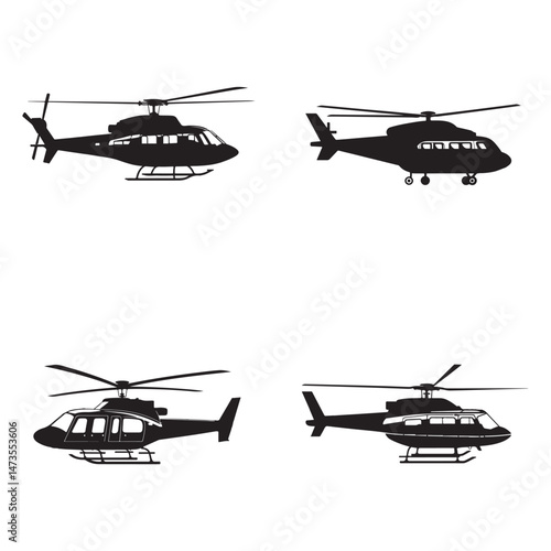 Chopper Silhouette Clipart Set