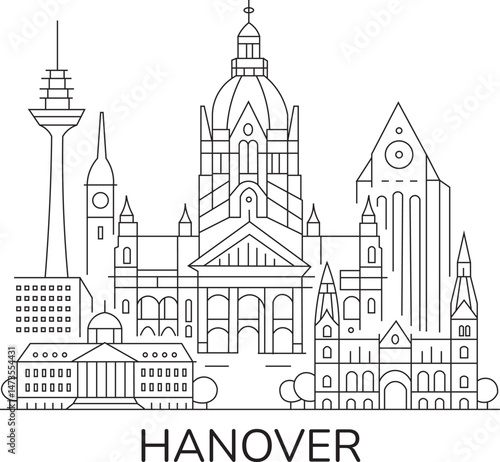 Wallpaper Mural Hanover City Line Draw Simple Minimalist Torontodigital.ca