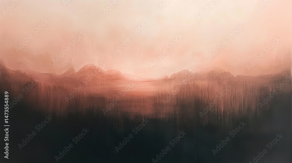 Fototapeta premium Ethereal Mountain Landscape with Soft Hues and Dreamlike Atmosphere at Dusk or Dawn