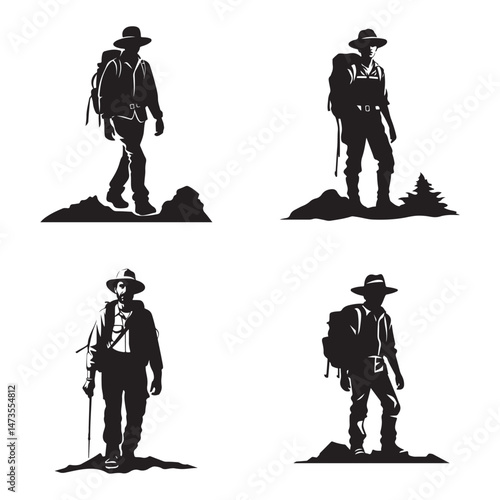 Explorer Silhouette Clipart Set