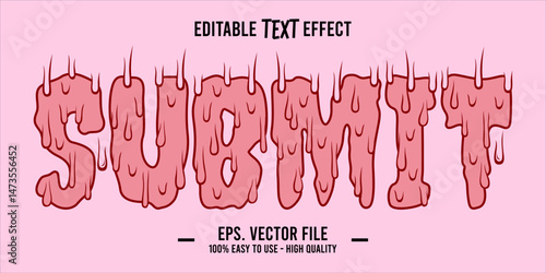 typography SUBMIT word art illustration, editable text effect, eps file format