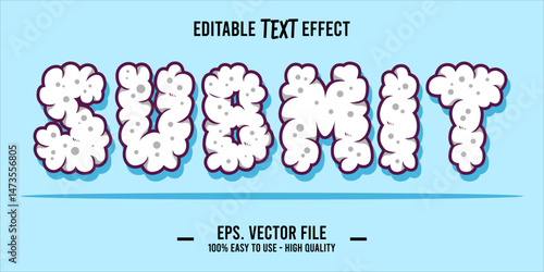 typography SUBMIT word art illustration, editable text effect, eps file format