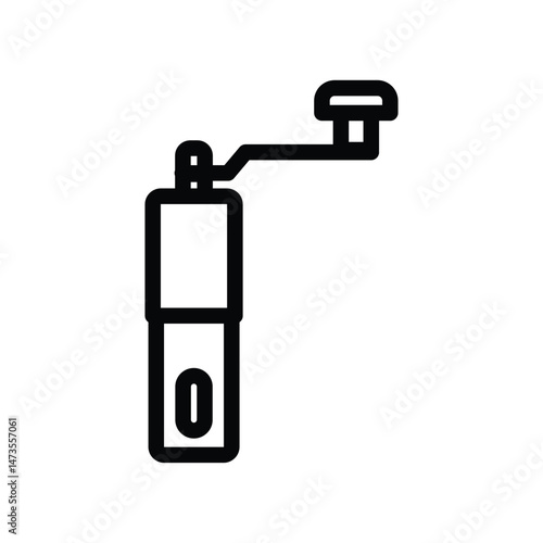 illustration graphic vector is manual coffee grinder with line style in black color. Perfect for icon, banner, flyer or social media design.