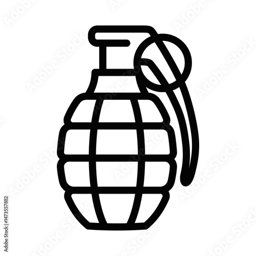Military grenade vector icon. Vector illustration. Editable stroke.