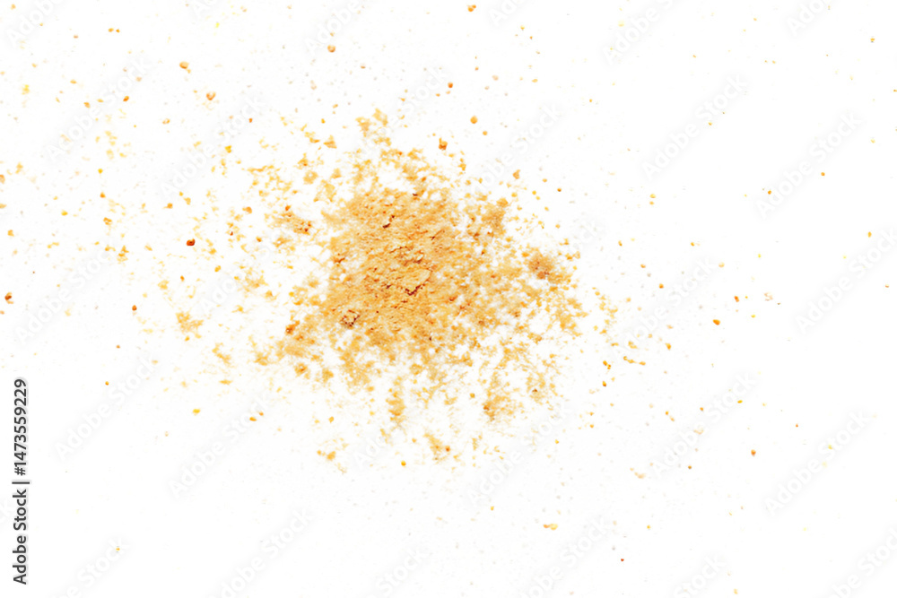 Abstract Texture of White Powder and Brown Granules Spilled on Black Background Abstract Texture of White Powder and Brown Granules Spilled on Black Background