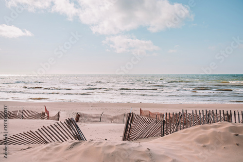 Fototapeta Naklejka Na Ścianę i Meble -  Oval Beach in the Spring- Lake Michigan
