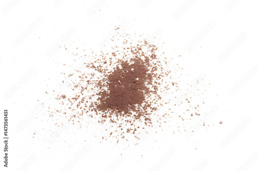Cocoa Powder and Flour Mixture Isolated on Black Background Cocoa Powder and Flour Mixture Isolated on Black Background