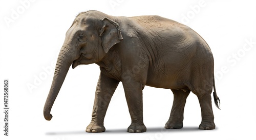 優しい光を浴びる、穏やかなアジアゾウ. AI Generated