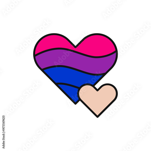Love Spectrum Icon in Pink and Blue Gradient.