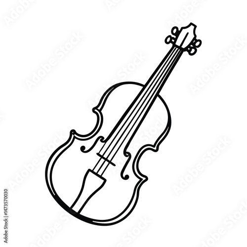 outline of a classical cello line art vector 
