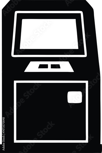 atm machine or money machine silhouette vector illustration