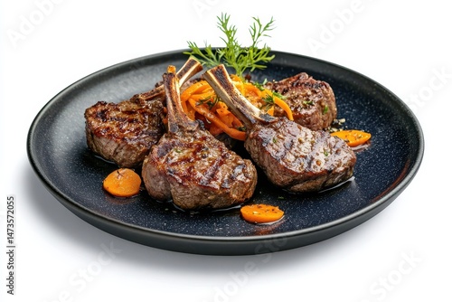 Grilled Lamb Chops with Roasted Carrots