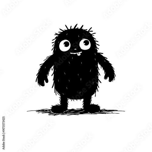 Playful Shadow: A Whimsical Creature Illustration Evoking Childlike Wonder