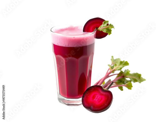 Wallpaper Mural Glass of fresh beetroot juice with beet slices Torontodigital.ca